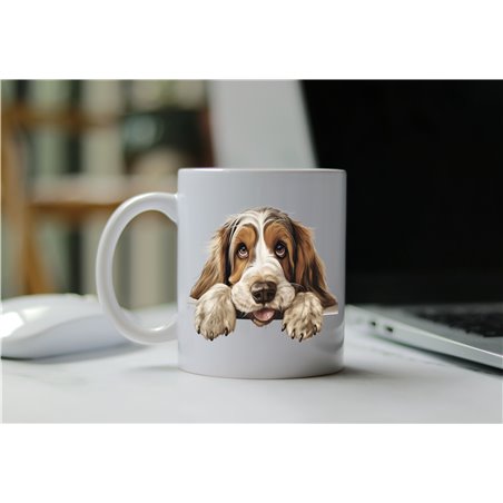 11oz mug  - peeking dog - Grand Basset Griffon Vendeen