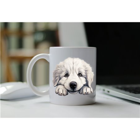 11oz mug  - peeking dog - Great Pyrenees
