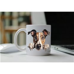 11oz mug  - peeking dog - Greyhound