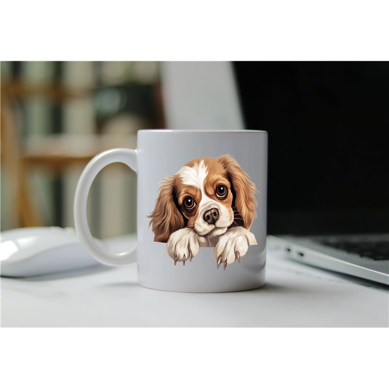 11oz mug  - peeking dog - Harrier