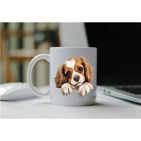 11oz mug  - peeking dog - Harrier
