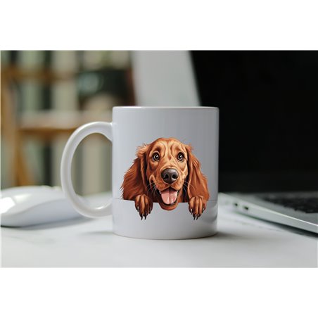11oz mug  - peeking dog - Irish Setter