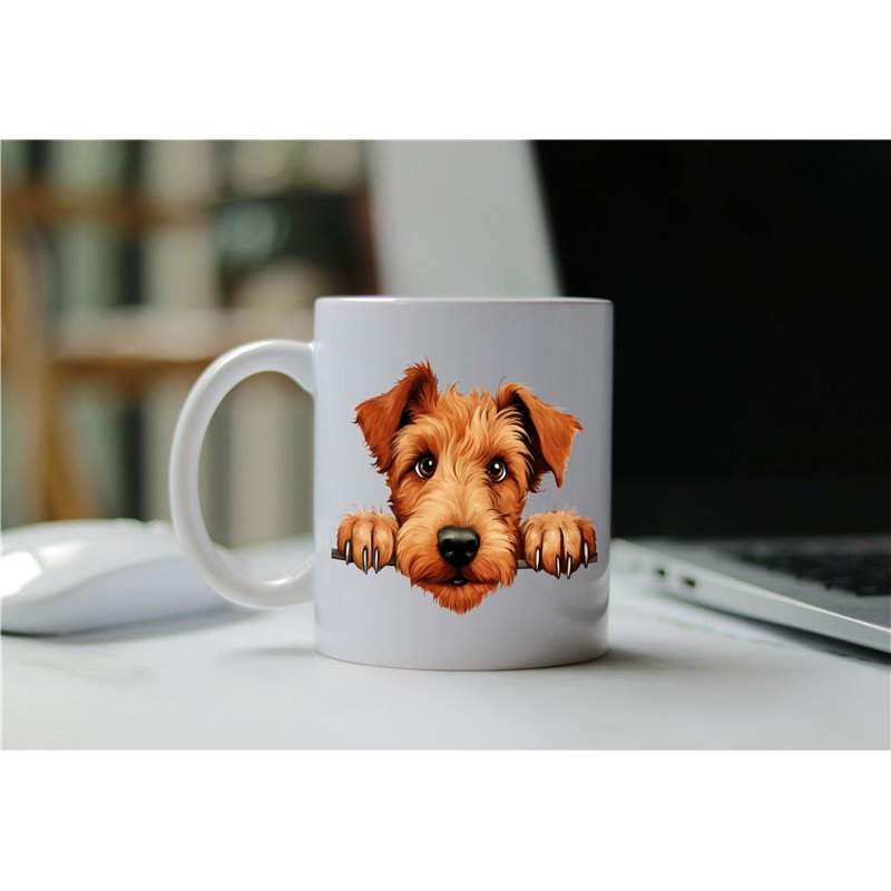 11oz mug  - peeking dog - Irish Terrier