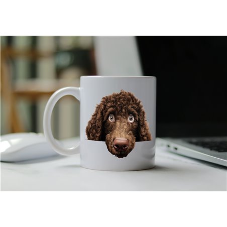 11oz mug  - peeking dog - Irish Water Spaniel