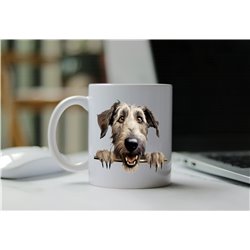 11oz mug  - peeking dog - Irish Wolfhound 