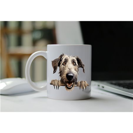 11oz mug  - peeking dog - Irish Wolfhound 