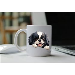 11oz mug  - peeking dog - Japanese Chin