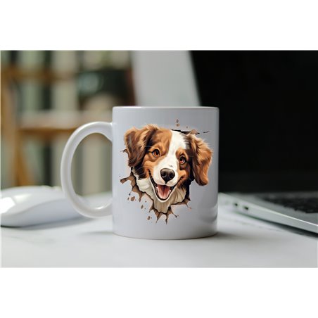 11oz mug  - peeking dog - Kooikerhondje