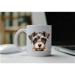 11oz mug  - peeking dog - Miniature Schnauzer