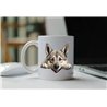 11oz mug  - peeking dog - Norwegian Elkhound