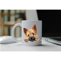 11oz mug  - peeking dog - Norwich Terrier