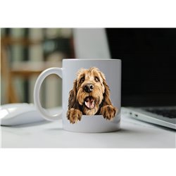 11oz mug  - peeking dog - Otterhound