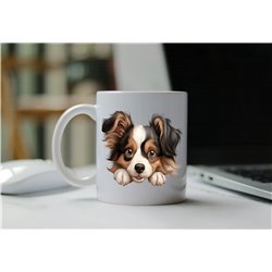 11oz mug  - peeking dog - Papillon