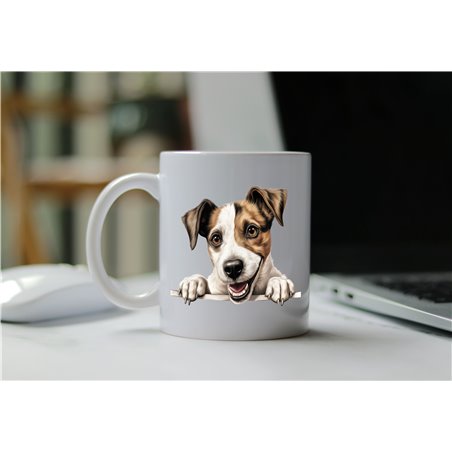 11oz mug  - peeking dog - Parson Russell Terrier