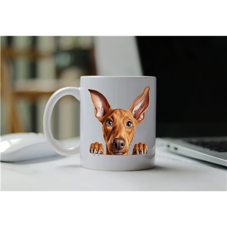 11oz mug  - peeking dog - Pharaoh Hound