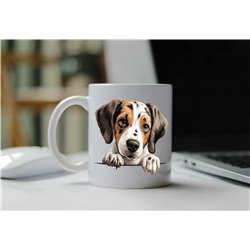 11oz mug  - peeking dog - Pointer