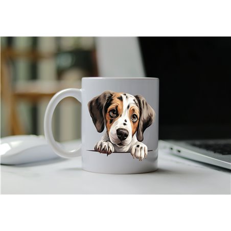 11oz mug  - peeking dog - Pointer