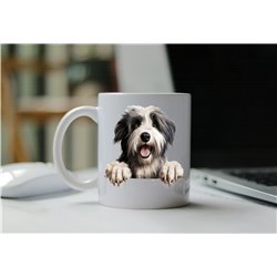 11oz mug  - peeking dog - Polish Lowland Sheepdog