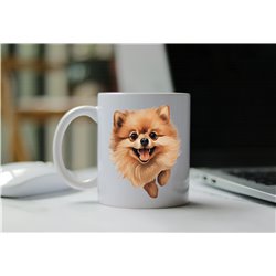 11oz mug  - peeking dog - Pomeranian