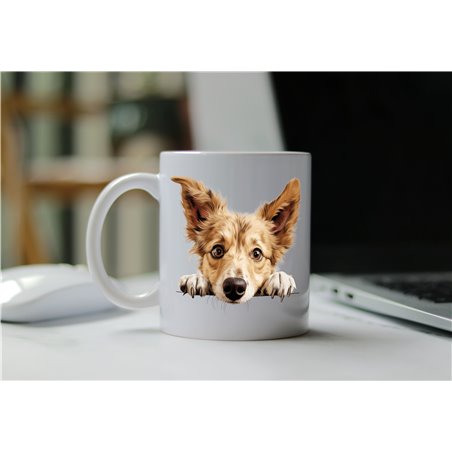 11oz mug  - peeking dog - Portuguese Podengo Pequeno