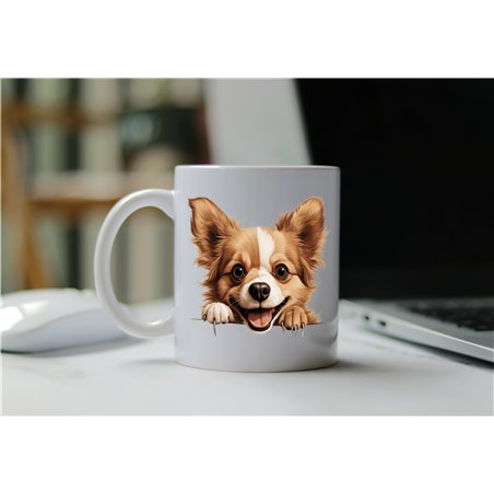 11oz mug  - peeking dog - Russian Toy
