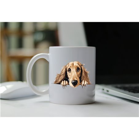 11oz mug  - peeking dog - Saluki