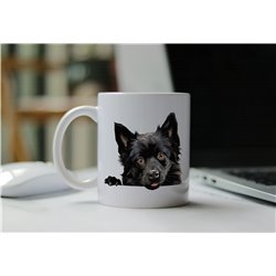 11oz mug  - peeking dog - Schipperke