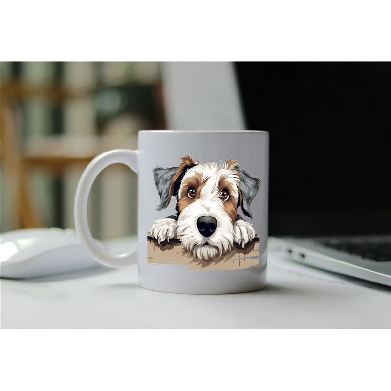 11oz mug  - peeking dog - Sealyham Terrier