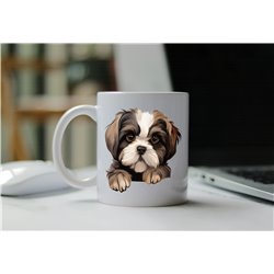 11oz mug  - peeking dog - Shih Tzu