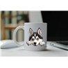 11oz mug  - peeking dog - Siberian Husky Dog 