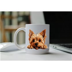 11oz mug  - peeking dog - Silky Terrier