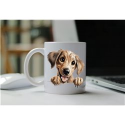 11oz mug  - peeking dog - Sloughi