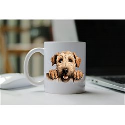 11oz mug  - peeking dog - Soft Coated Wheaten Terrier