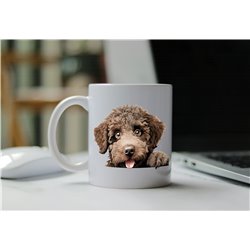 11oz mug  - peeking dog - Spanish Water
