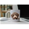11oz mug  - peeking dog - Spanish Water