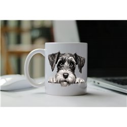 11oz mug  - peeking dog - Standard Schnauzer