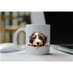 11oz mug  - peeking dog - Tibetan Terrier