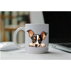 11oz mug  - peeking dog - Toy Fox Terrier