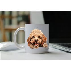 11oz mug  - peeking dog - Toy Poodle