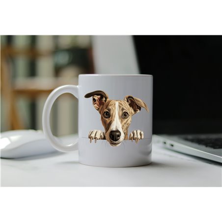 11oz mug  - peeking dog - Whippet