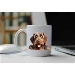 11oz mug  - peeking dog - Wirehaired Pointing Griffon
