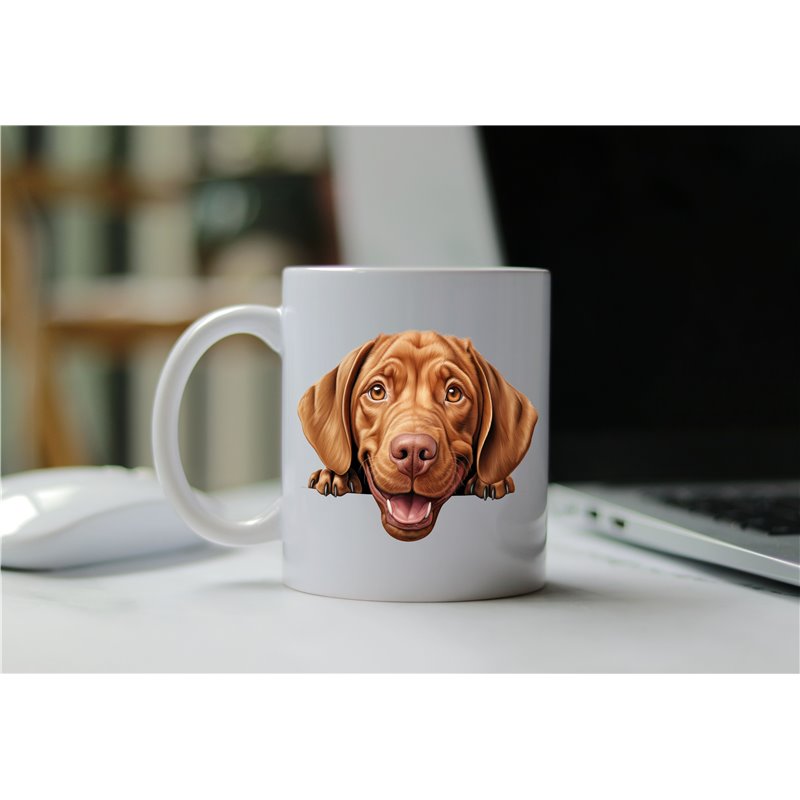 11oz mug  - peeking dog - Wirehaired Vizsla