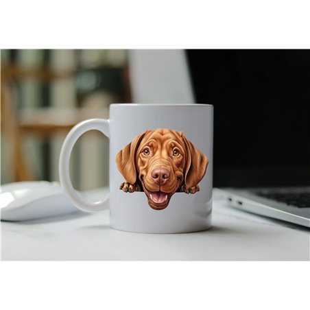 11oz mug  - peeking dog - Wirehaired Vizsla