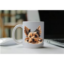 11oz mug  - peeking dog - Yorkshire Terrier