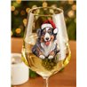 Wine Glass  dogs -  Christmas Australian Shepherd Dog 2