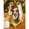 Wine Glass  dogs -  Christmas Australian Shepherd Dog