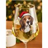 Wine Glass  dogs -  Christmas Beagle Dog