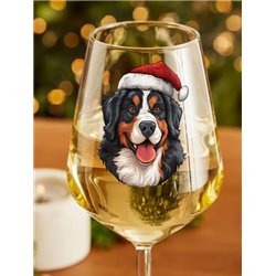Wine Glass  dogs -  Christmas Bernese Mountain Dog Dog 3
