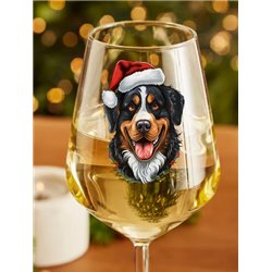 Wine Glass  dogs -  Christmas Bernese Mountain Dog Dog