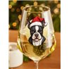 Wine Glass  dogs -  Christmas Boston Terrier Dog